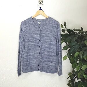 Croft and Barrow Blue Striped Button Cardigan Sweater